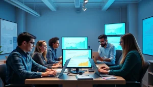 Optimize google ads edmonton strategies in a vibrant marketing office environment.