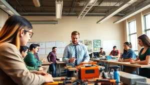Students learning at a Trade School knoxville Tn classroom, engaging in hands-on training.