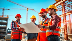 Contractors collaborating on a project, highlighting the southern california contractors association in action.