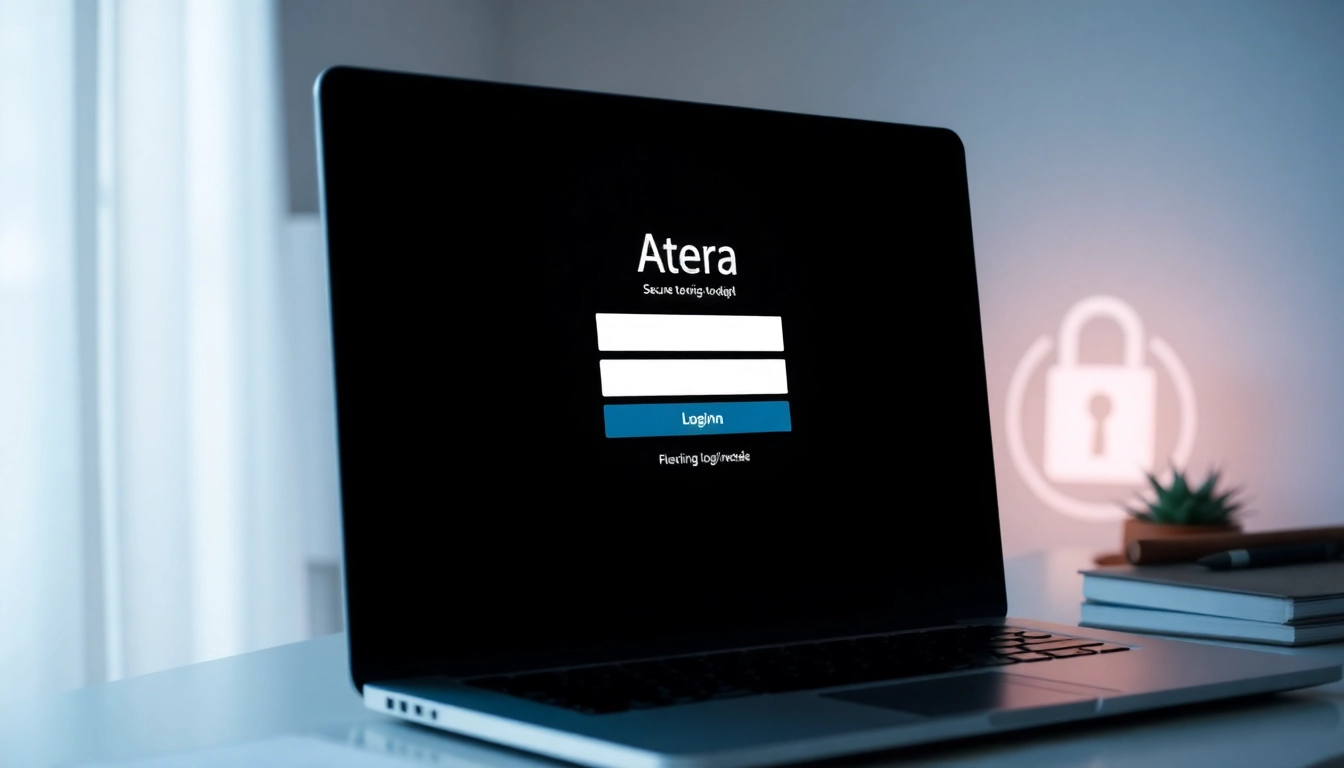 Atera login interface showcasing a secure sign-in screen for easy access management.