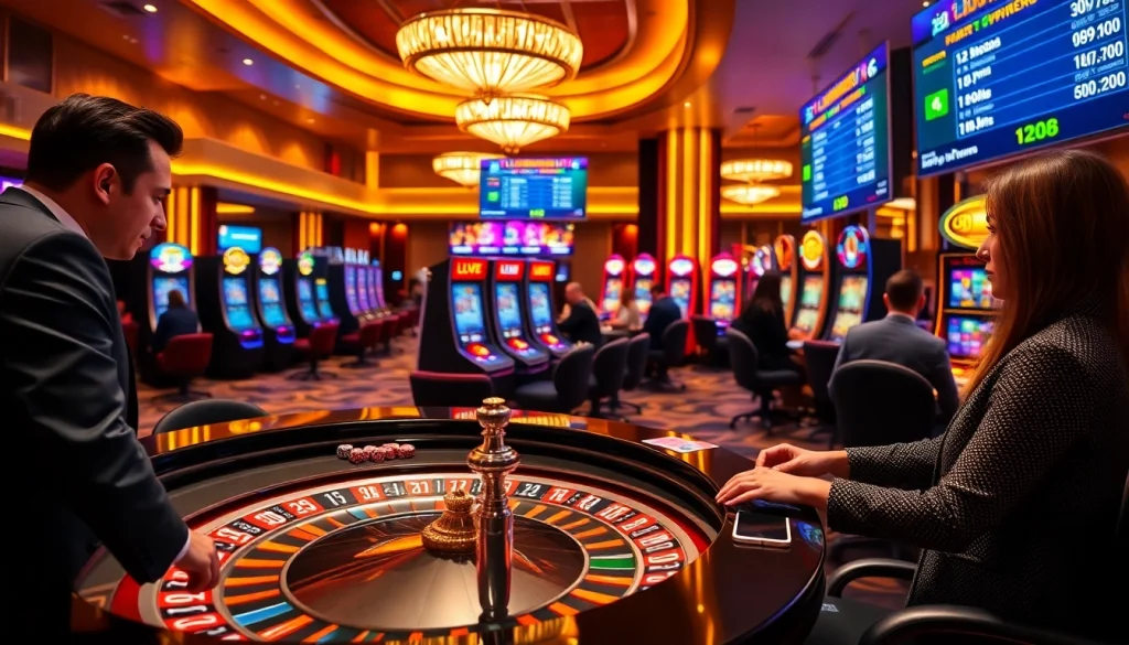 Experience thrilling gameplay at 12bet with a vibrant casino atmosphere featuring live dealers and modern slot machines.