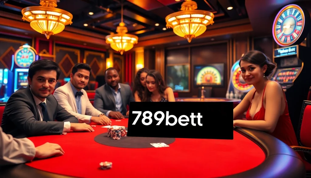 Players engaging in a thrilling poker game at 789bet casino, showcasing excitement and strategy.