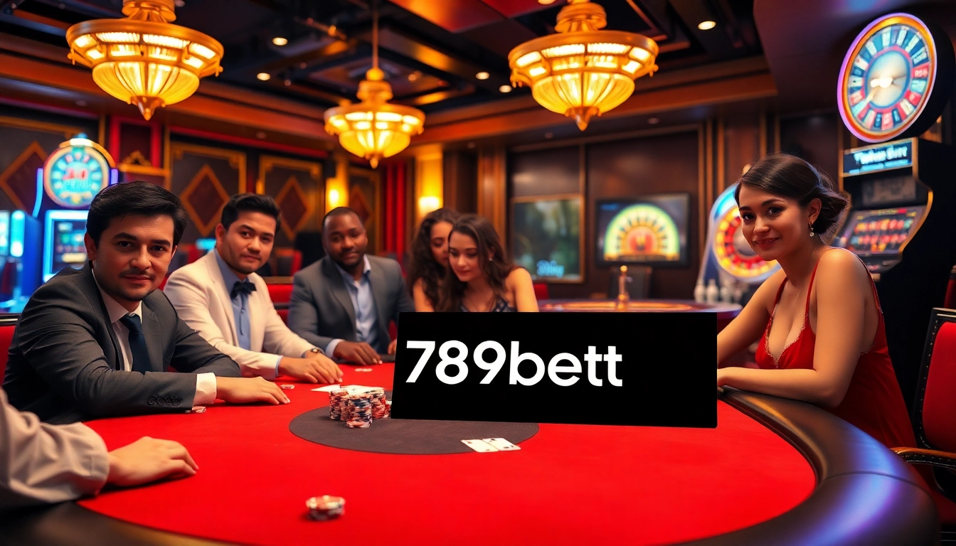 Players engaging in a thrilling poker game at 789bet casino, showcasing excitement and strategy.