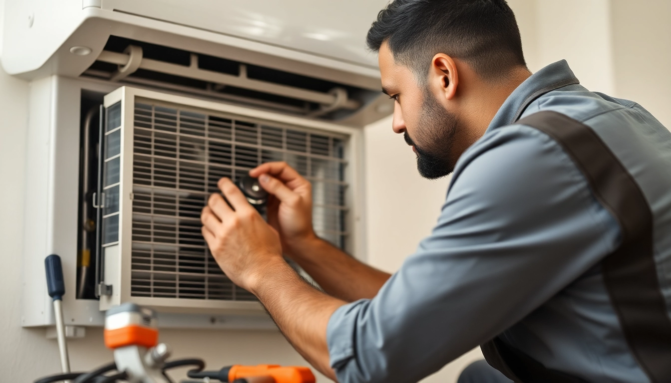 Expert performing ac repair glendale az in a residential setting with tools and equipment.