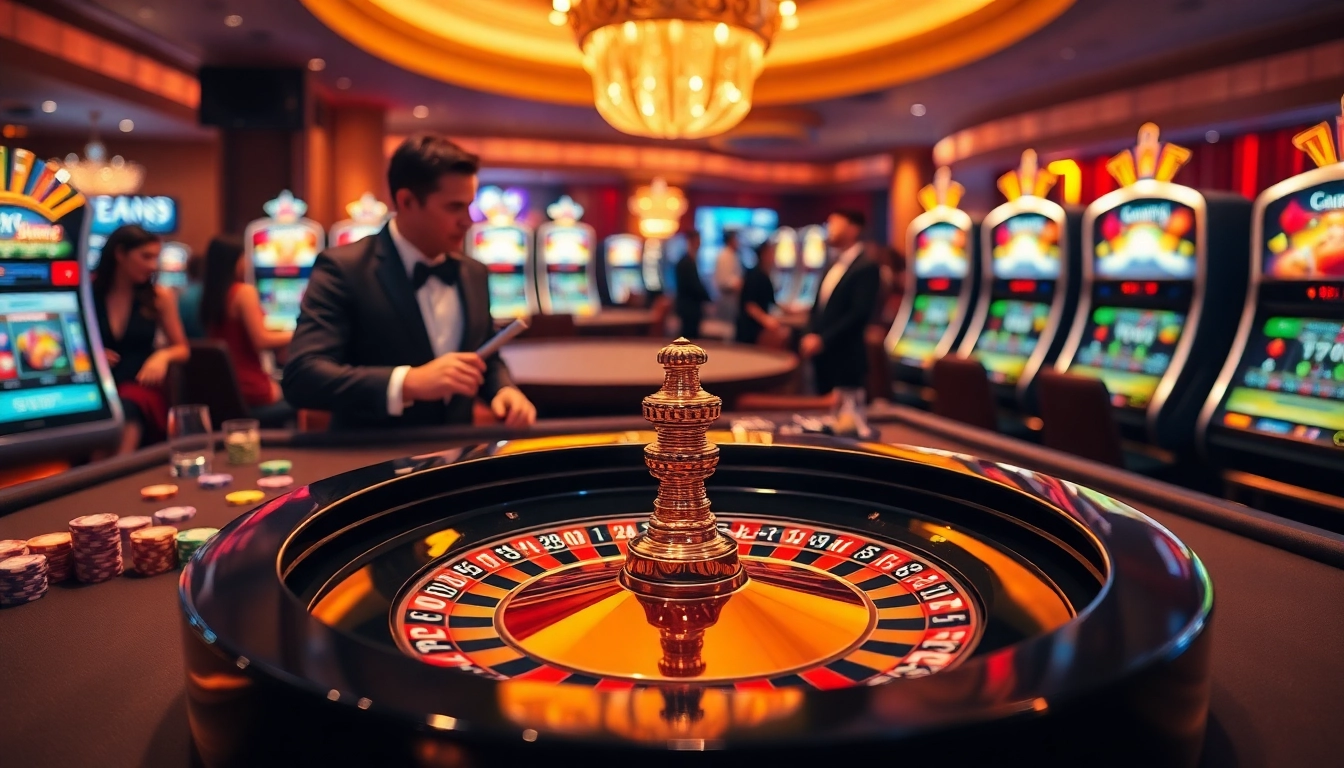A thrilling roulette game at https://rr88.wales/ with high-stakes players, colorful chips, and an elegant croupier.