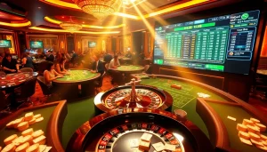 Experience the thrill of Tha bet at a luxurious casino with vibrant games and live betting excitement.