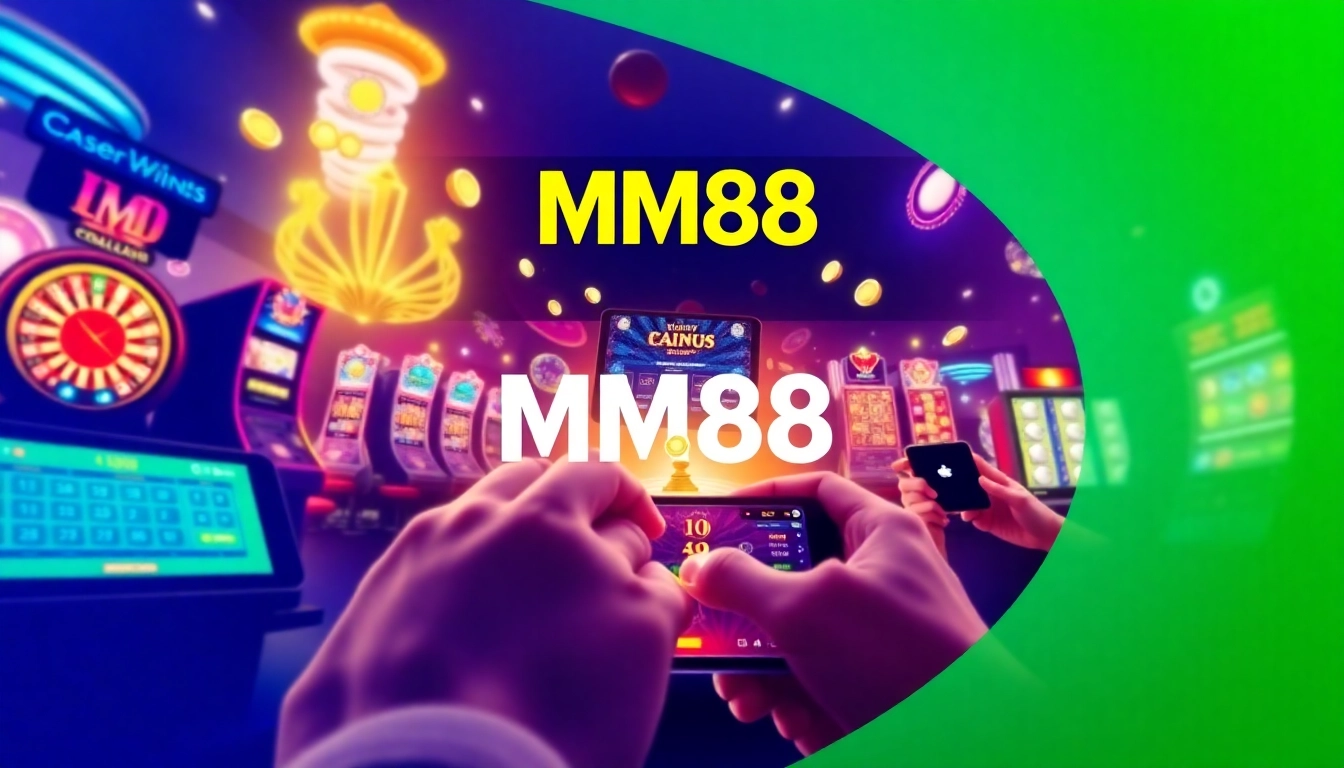 Engaging online gaming experience at https://mm88.agency/ with excited players and vibrant casino visuals.