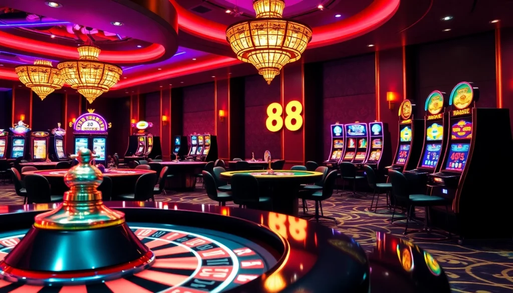Trải nghiệm trò chơi kịch tính tại sòng bạc W88 với bàn chơi sống động và máy đánh bạc hấp dẫn.