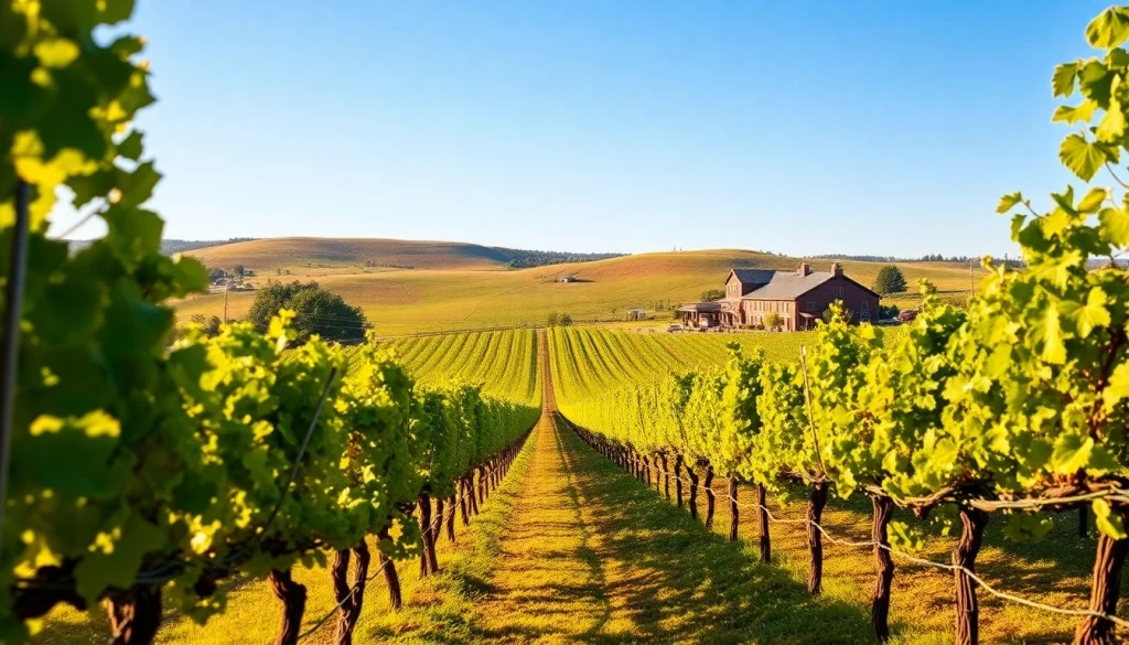 Tasting experience at clarksburg wineries with beautiful vineyard scenery and sunlight.