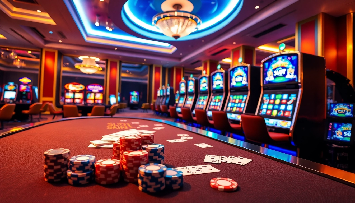 Play dynamic games at Slot Online Terpercaya with vibrant slot machines and casino excitement.