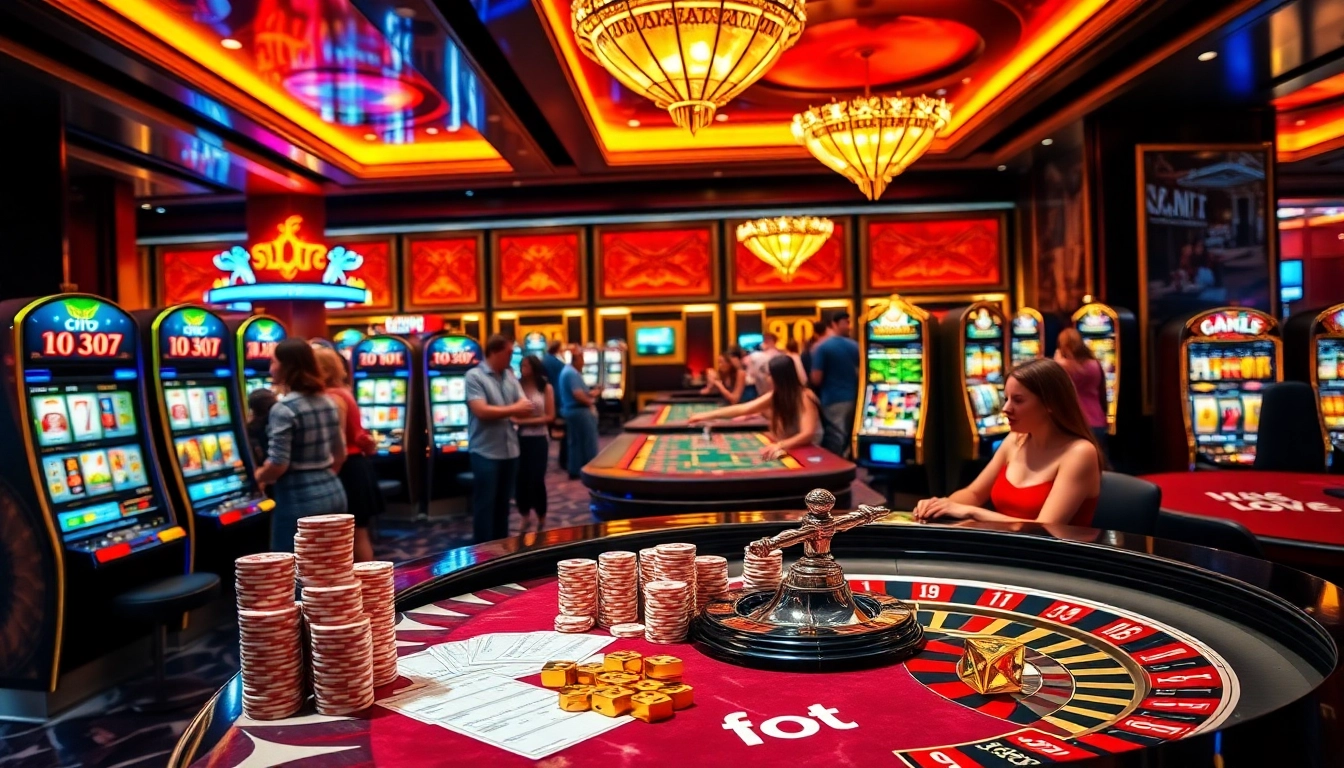 Pemain menikmati sensasi mesin Toto Slot di kasino yang penuh warna.