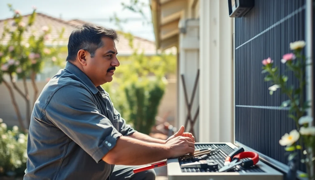 HVAC technician provides ac repair mesa az services in a residential setting.