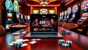 Experience the luxury of Trang chủ S88VIP with a captivating casino atmosphere featuring dynamic gaming elements.