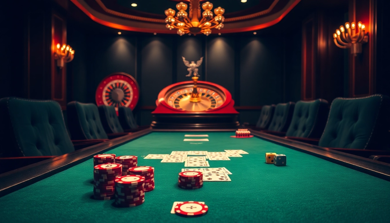 Engage in thrilling poker gameplay at the hidden wiki's luxury casino scene, complete with cards and chips.