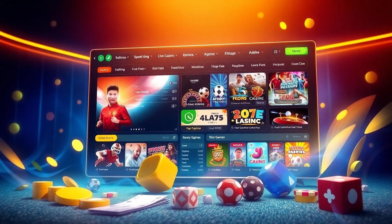 Hình ảnh trực quan hấp dẫn về nền tảng cược trực tuyến trình diễn https://ax88bets.com/ với các yếu tố trò chơi sống động.