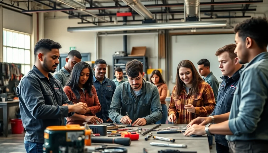Students training at a Trade School In Tennessee, showcasing hands-on learning and diverse skills.