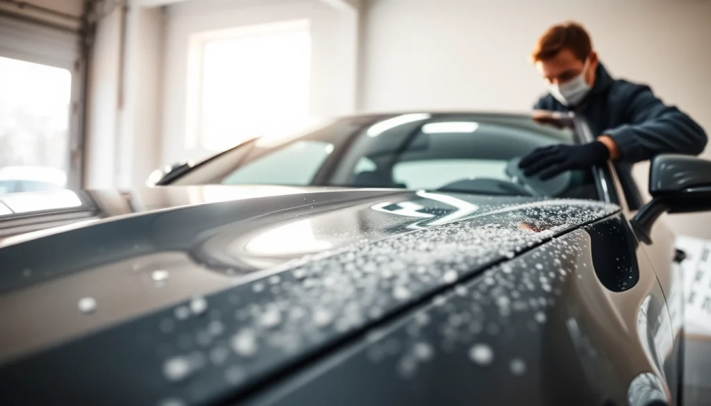 Apply PPF winter road salt protection expertly on a vehicle to enhance its durability.