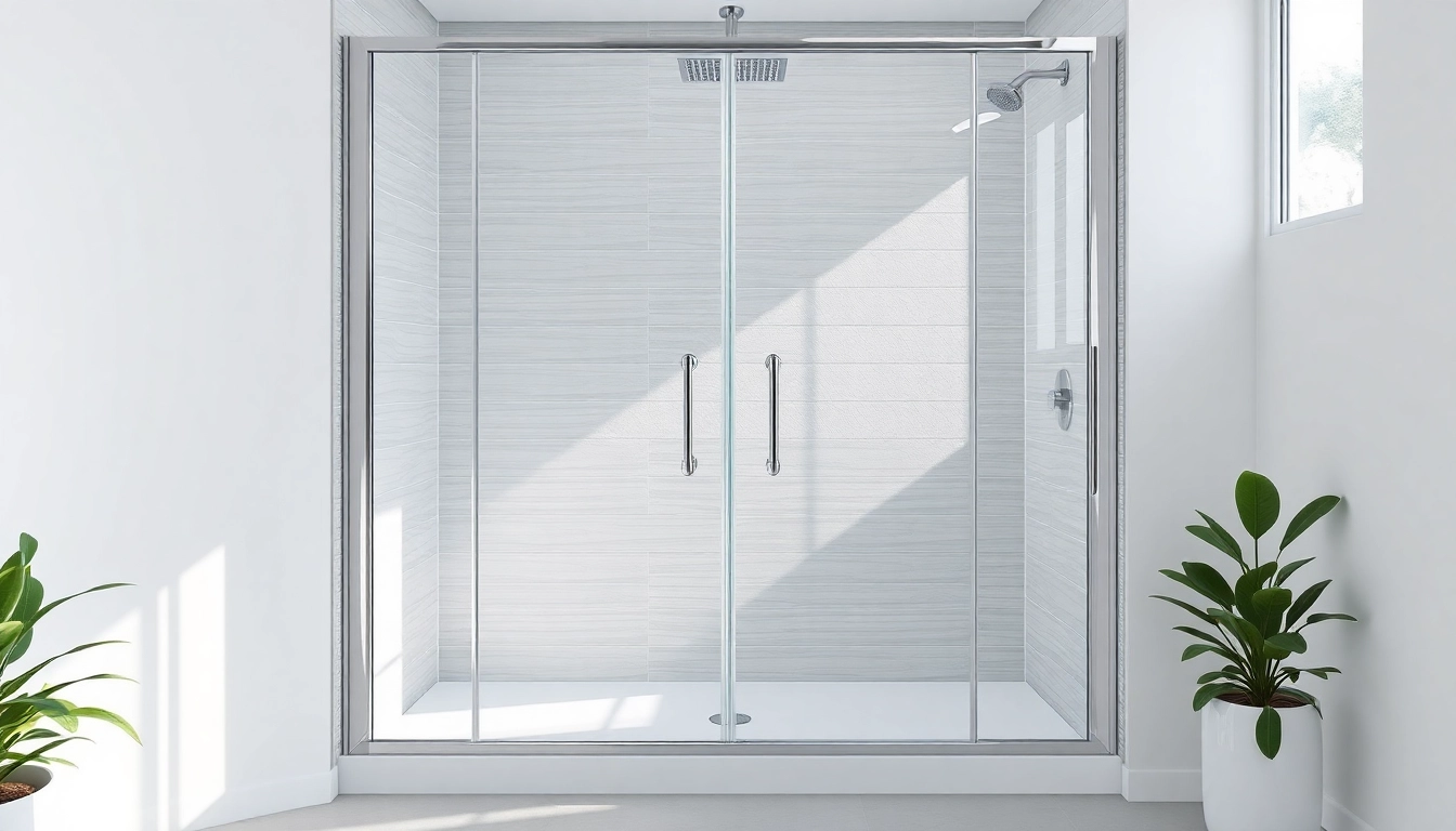 Duschkabine 90x90 in modernem Badezimmer mit klaren Glaspaneelen