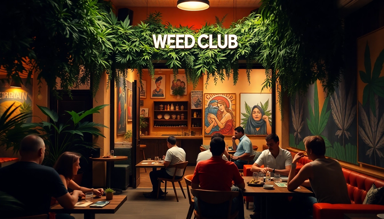 People enjoying their time at a Weed Club Lloret De Mar, showcasing a lively and relaxed atmosphere.