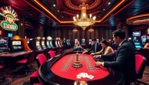 Players engaging in thrilling games at gg88 casino, showcasing luxury and excitement.