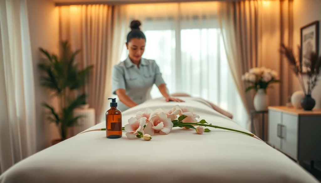 High-quality 출장 massage setup at home with professional therapist and serene atmosphere.