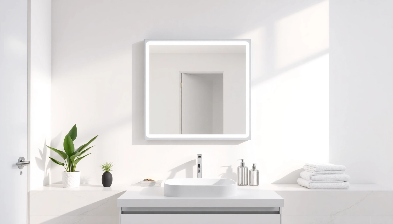 Enhance your space with a stylish bathroom mirror with LED light for better lighting and ambience.