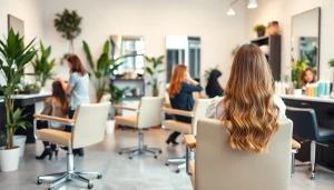 Stylists at salon craiova providing hair services in a modern, inviting setting.