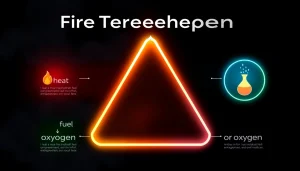 Understand the fire tetrahedron and its components through this engaging infographic.