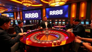 Experience thrilling gameplay at RR88, featuring vibrant roulette, exciting poker tables, and dynamic slot machines.