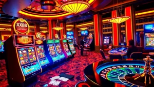 Experience the thrill of gambling at XX88 with exciting games and vibrant casino elements.