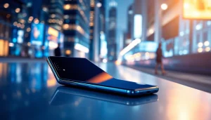 Samsung Galaxy S8 showcased in a modern urban setting, highlighting its sleek design and Infinity Display.