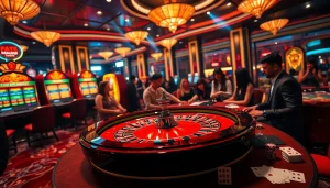 Exciting gaming scene showcasing tỷ lệ kèo nhà cái hôm nay with players at a roulette table.