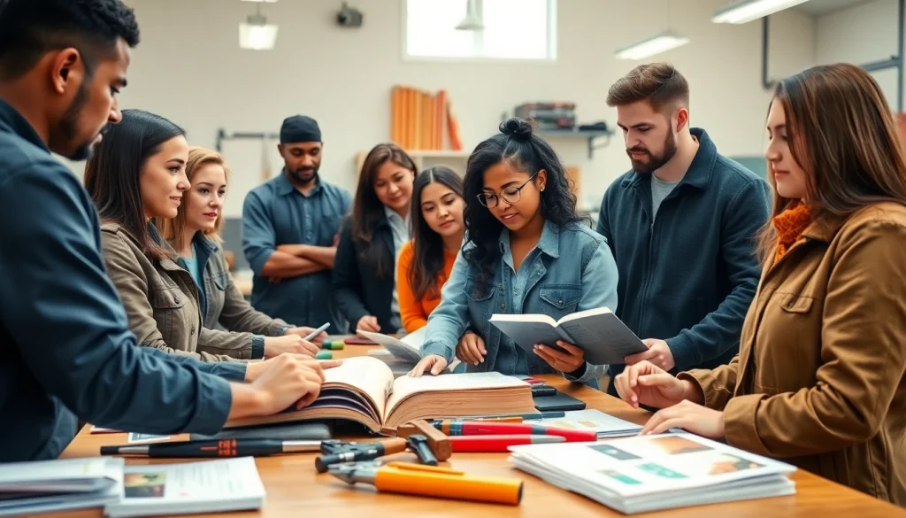 Trade School In Tennessee students actively participating in hands-on learning activities.