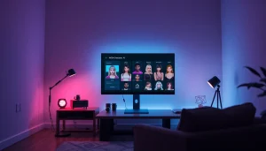 Interactive interface showcasing free NSFW character AI with vibrant chat bubbles and characters.