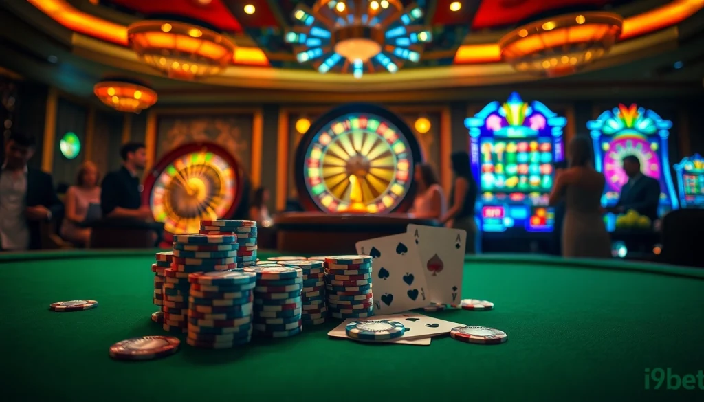 Experience the excitement of gambling at https://i9bett.cn.com/ with vibrant casino tables, poker chips, and thrilling slot machines.