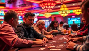 1win oyun reyi ilə poker masasında həyəcanlı oyun anı təqdim edərək iştirakçıların reaksiyalarını göstərir.