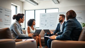 Engaging session with a business coach los Angeles in a vibrant office environment.