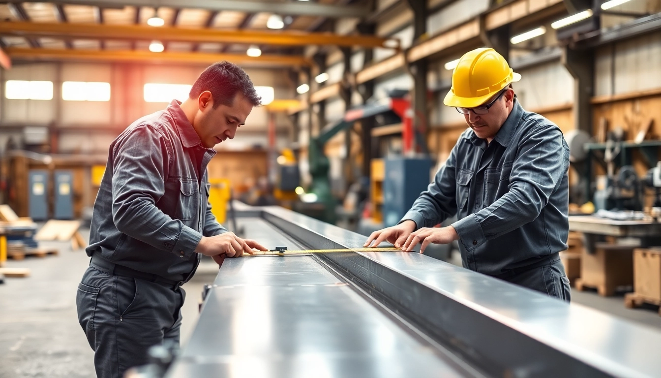 Steel fabricators near me expertly constructing a metal structure in a modern workshop.
