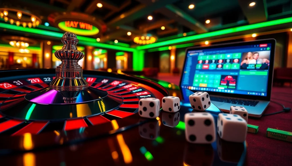 Experience high-stakes excitement at hay.win with vibrant roulette and poker elements.