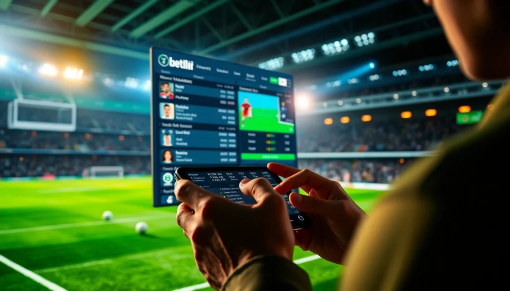 Kèo nhà cái interface showcasing live football betting odds and stats in an engaging online environment.