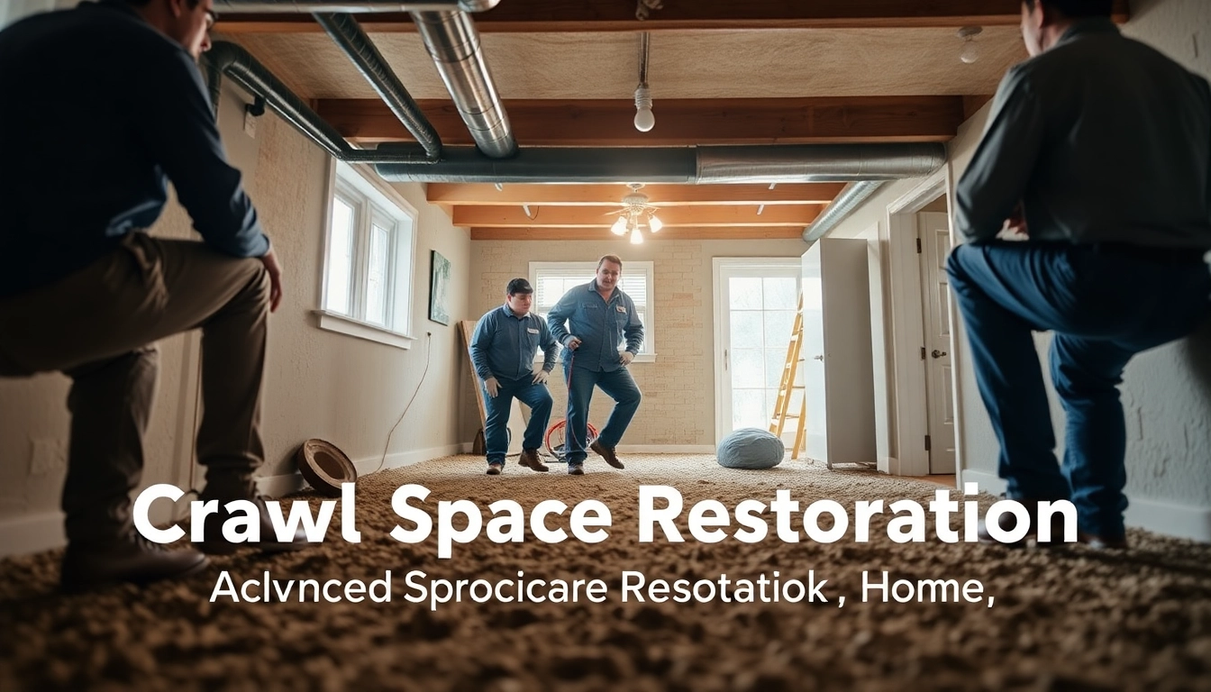 Crawl Space Restoration process showcasing workers ensuring safe and efficient repairs.