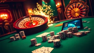 Vivez l'excitation du meilleur casino en ligne avec des jetons de poker vibrants et des cartes à jouer.