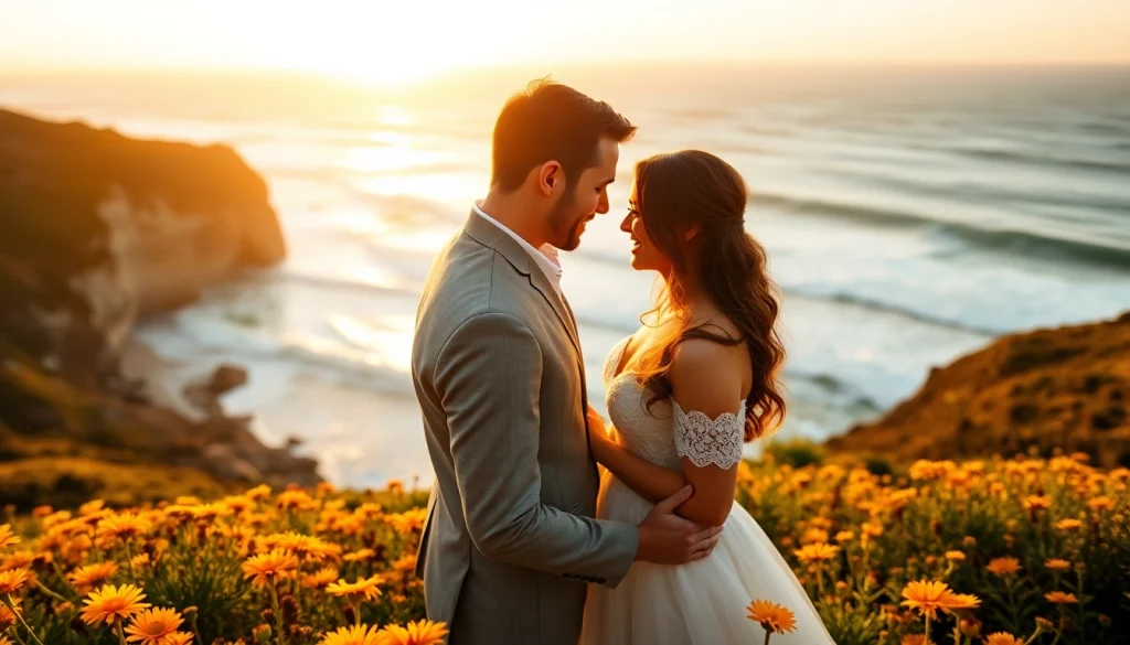 Beautiful moment captured by a Big Sur wedding photographer showcasing a couple in love against a stunning ocean backdrop.