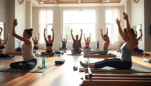 静かなスタジオ環境で推奨される実践を紹介する魅力的なピラティスのセッション、ピラティス おすすめを強調。