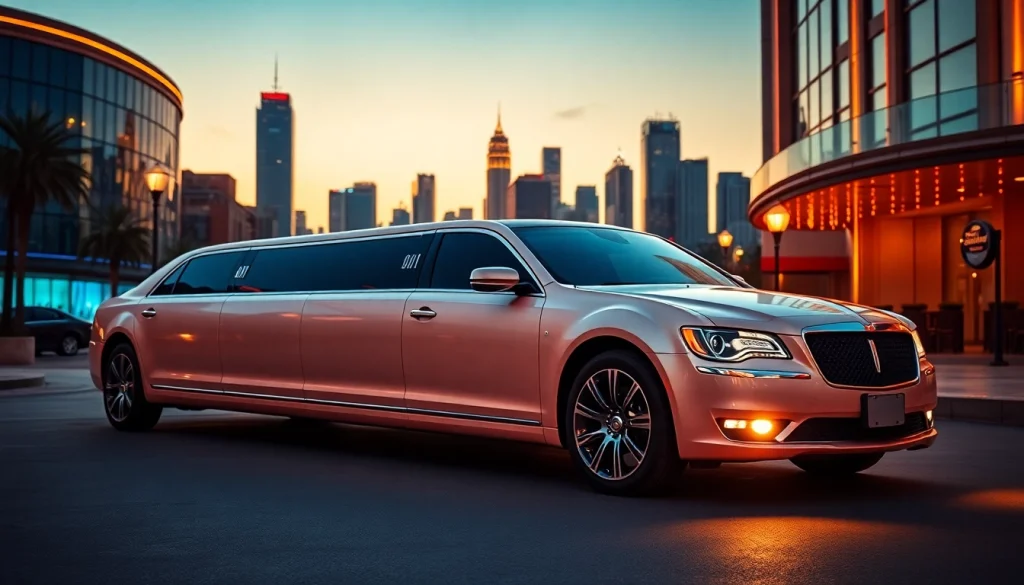 Los Angeles Limo parked elegantly outside a luxury venue, showcasing premium transport services.