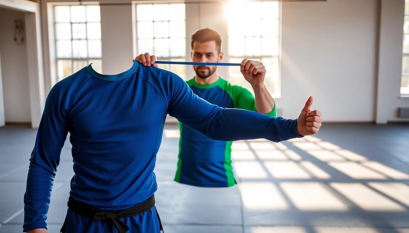 Learn how to choose a BJJ Rash Guard with vibrant, textured designs showcased in a training dojo.