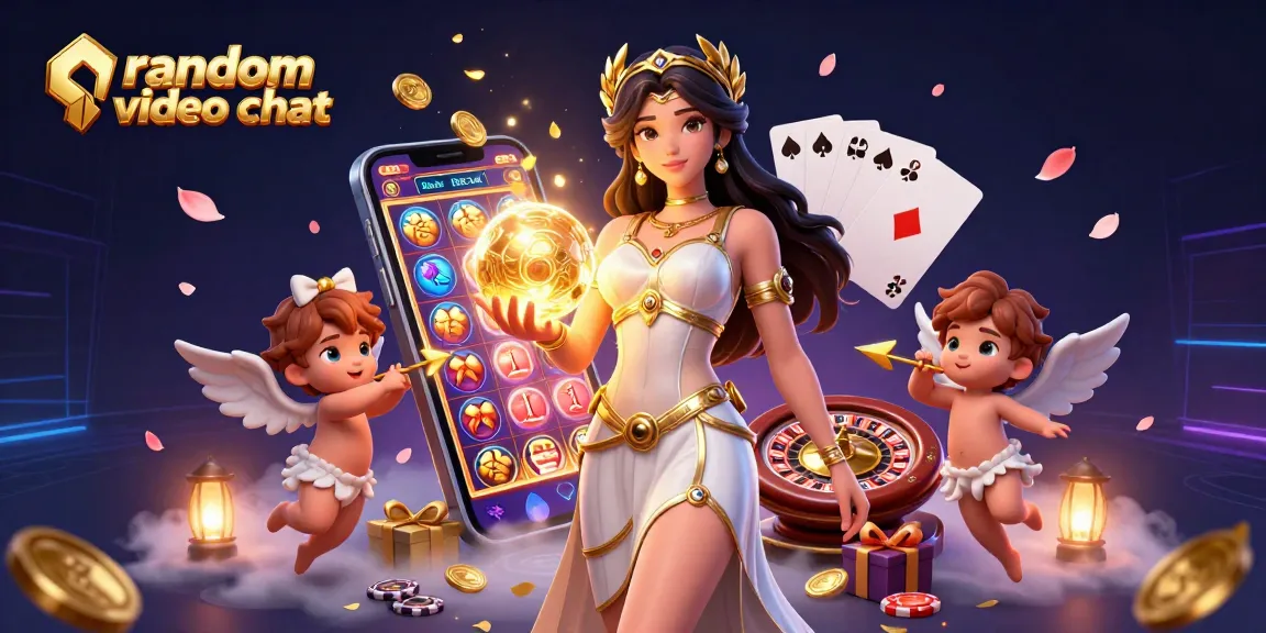 Engage in random video chat to connect with players in a captivating casino-themed scene.