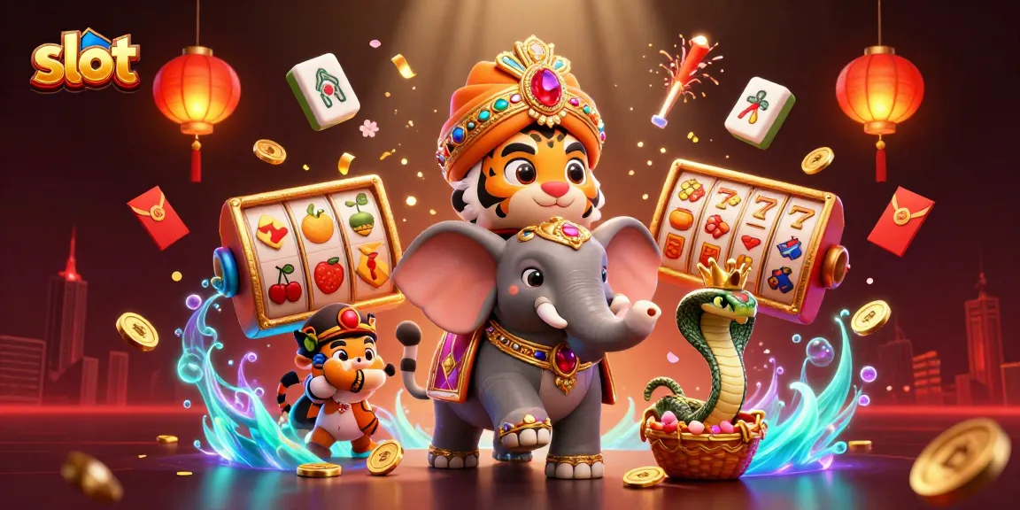Experience the thrill of the slot reels in a vibrant 3D casino scene!
