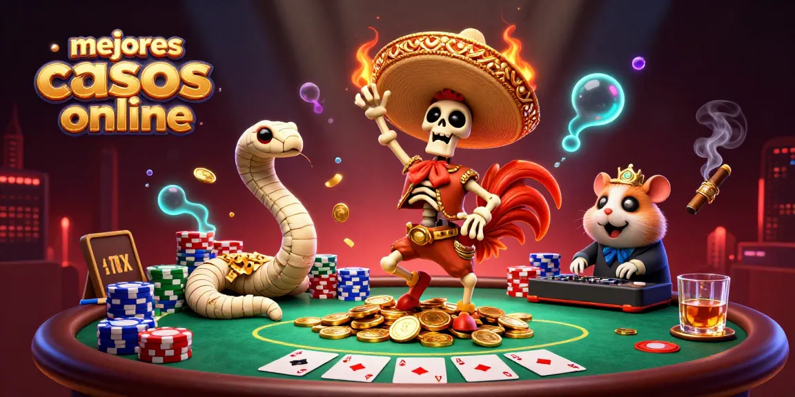 Explora los mejores casinos online con emoción y diversión en esta ilustración vibrante.