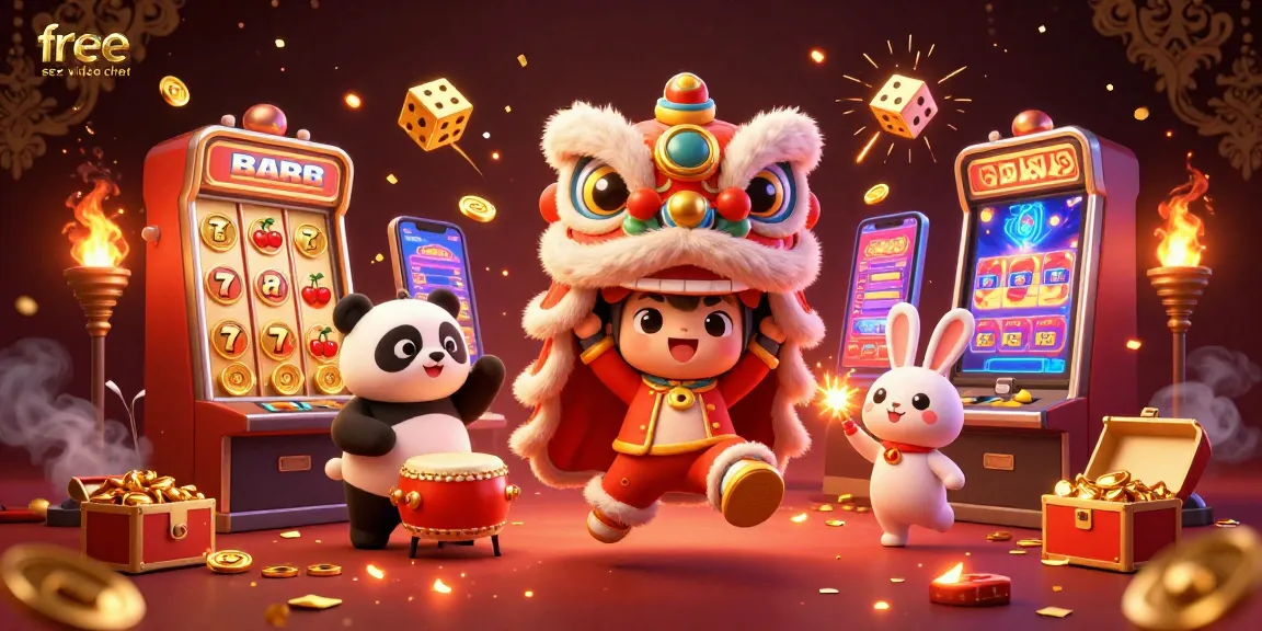Engage in free sex video chat with lively casino-themed characters amidst a jackpot explosion.